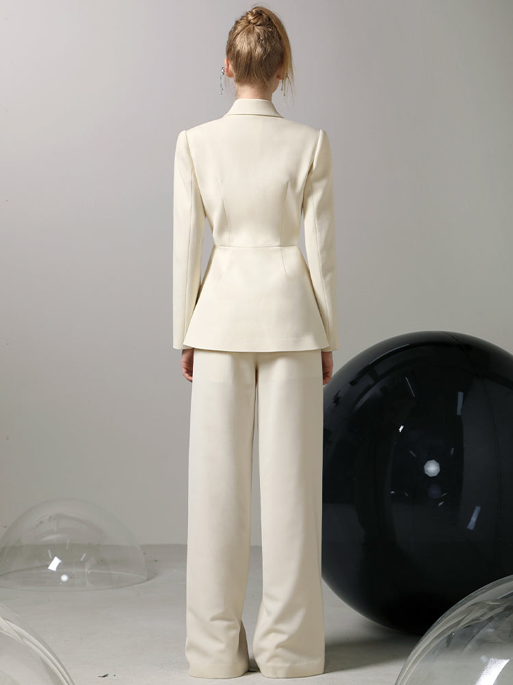Jacket＆Pants Suit 3D Flower Retro Formal Elegant Set-Up
