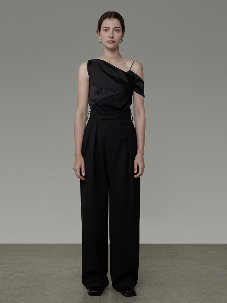 Asimmetry One-Shoulder Ciffon drapieren edle Tops