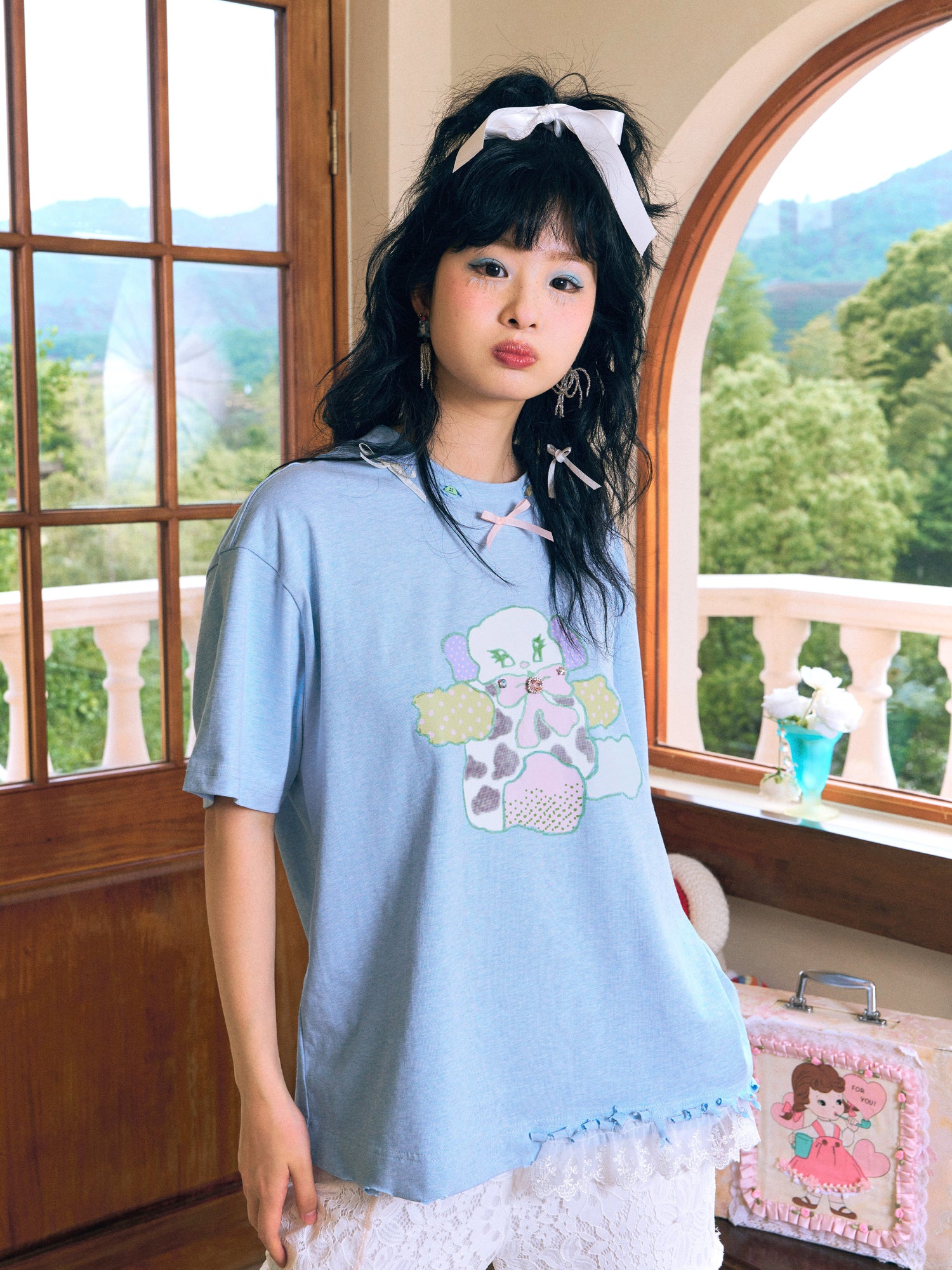 Character Ribbon Oversize T-Shirt