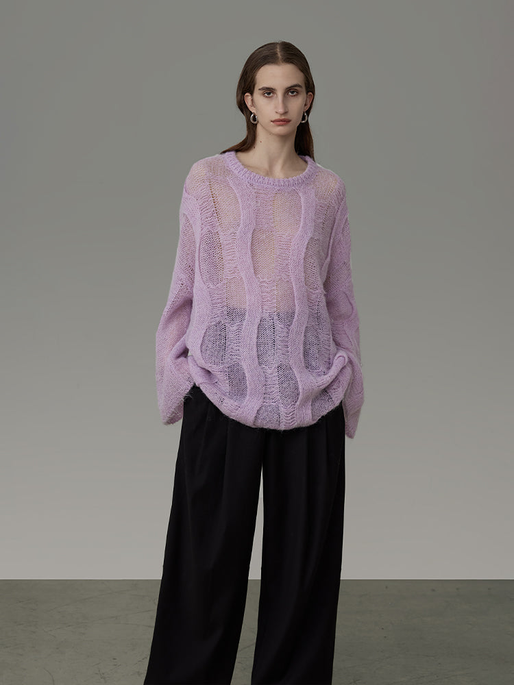 Sheer Oversize Loose Nichi Knit