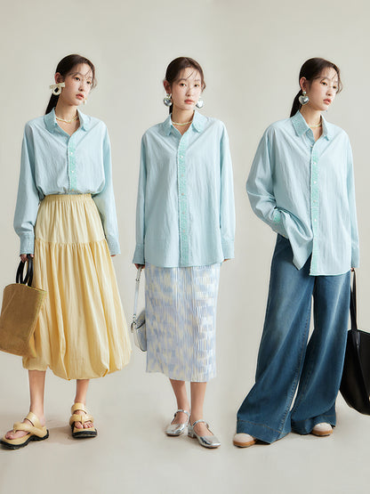 Nichi Pleats Gather Oversize Shirt