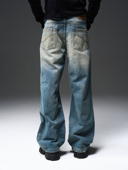 Denim Straight Casual Loose Dirt Pants