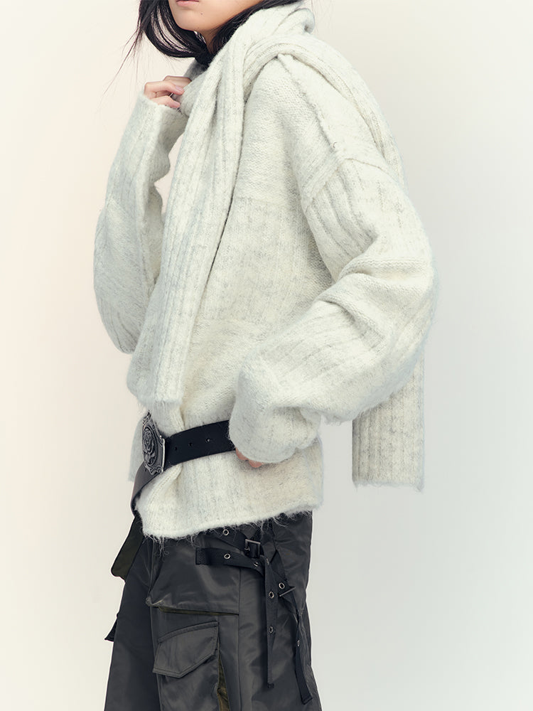 Velvet Simple Chic Rib-Knit Muffler