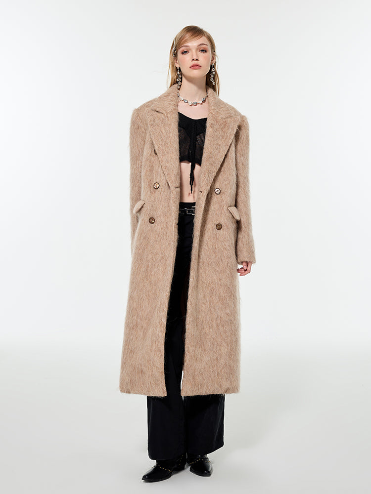 Wool Simple Oversize Retro Long-Coat