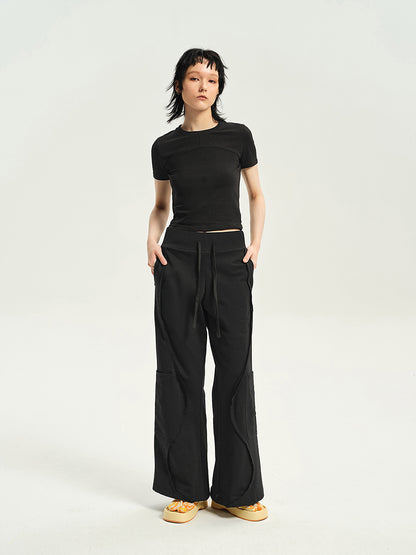 Pantalon occasionnel des nichi larges vagues