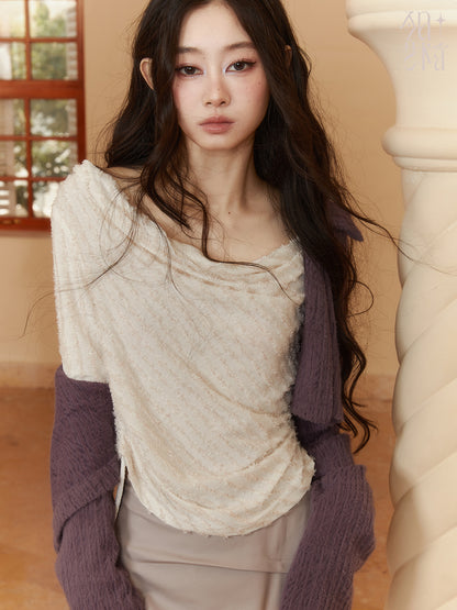 One-Shoulder Loose Stretch Arrange Knit