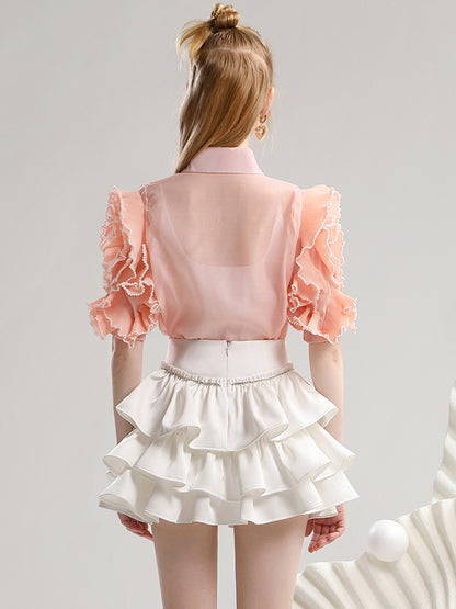 Tiered Frill Short Cute Mini-Skirt