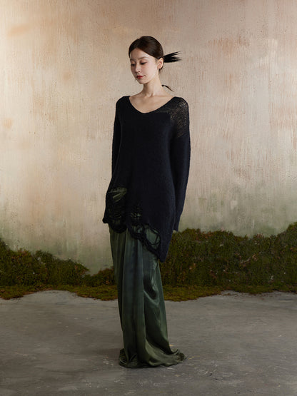 Damage Nichi Loose Oversize Long-Knit