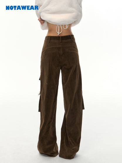 Side-Pocket Casual Wide Straight Cargo-Pants