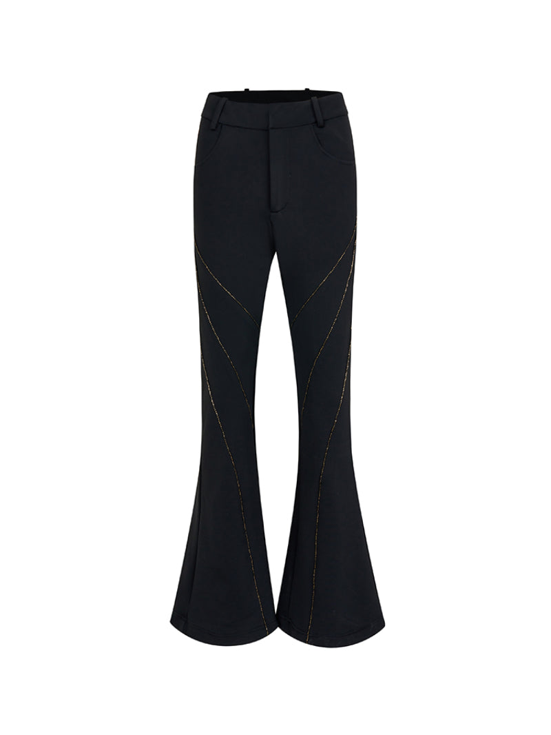 Rinasie Plain Bell-Bottom Casual Simple Flare-Pants