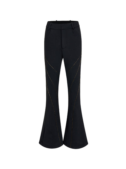 Rinasie Plain Bell-Bottom Casual Simple Flare-Pants