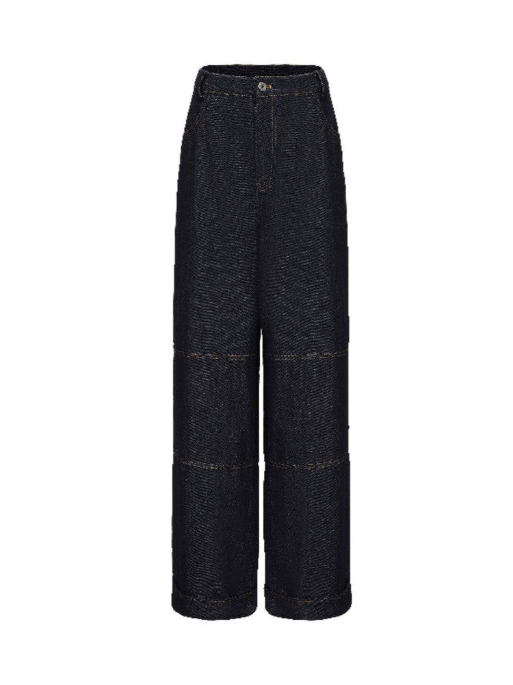 Denim Straight Casual High-Waist Pants