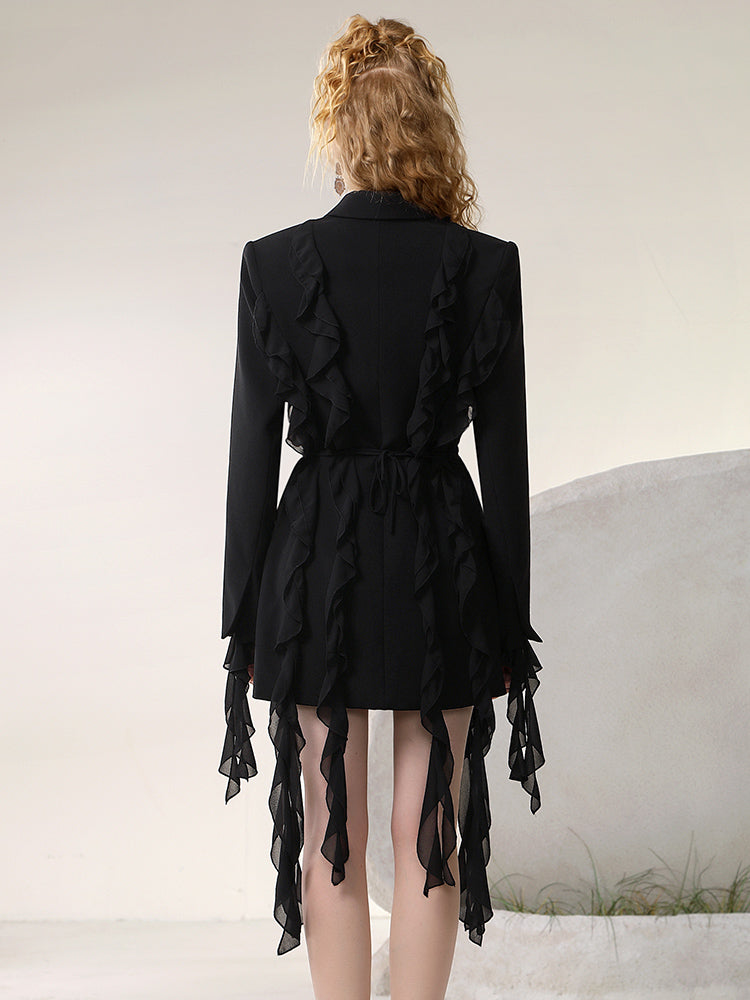 Ruffle Nichi Frill Unique Chic One-Piece