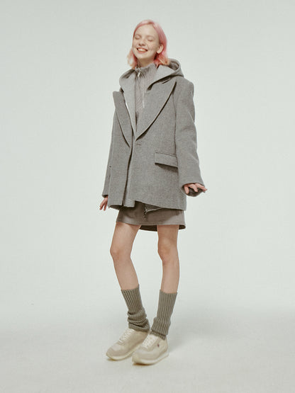 Oversize Plain Wool Loose Jacket