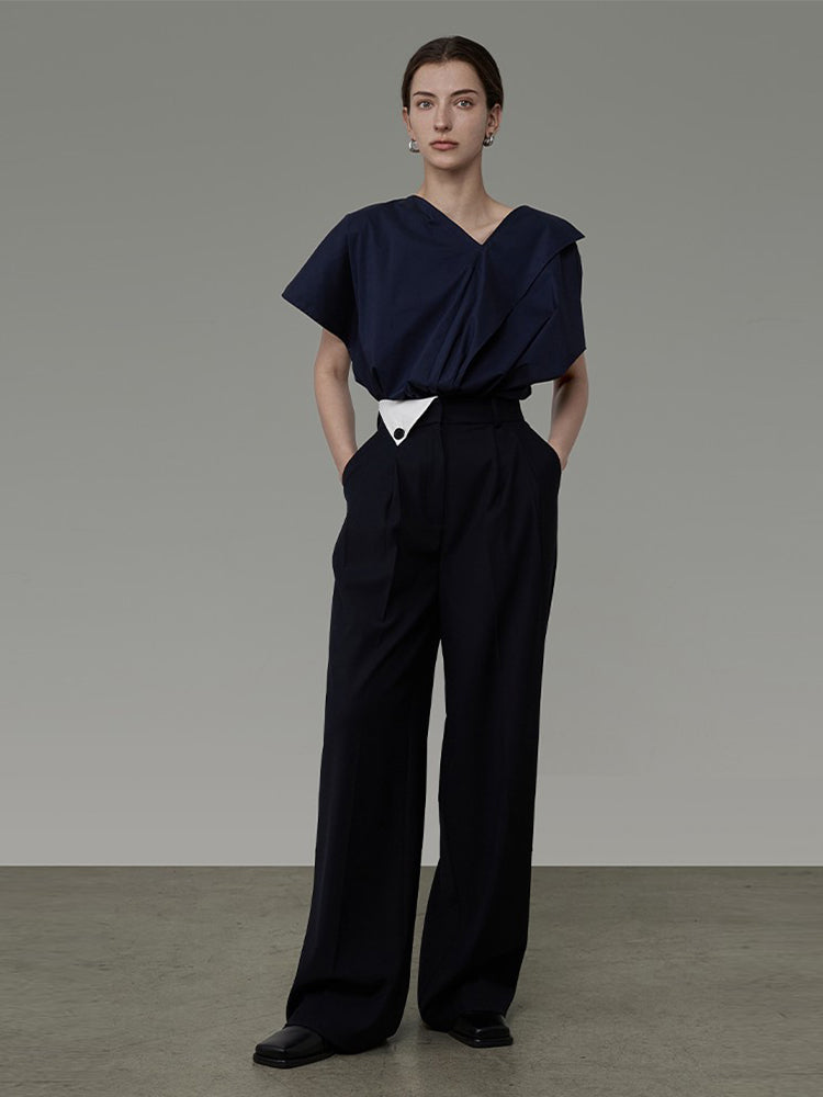 Strait Wide-Leg Classy Chic Pants