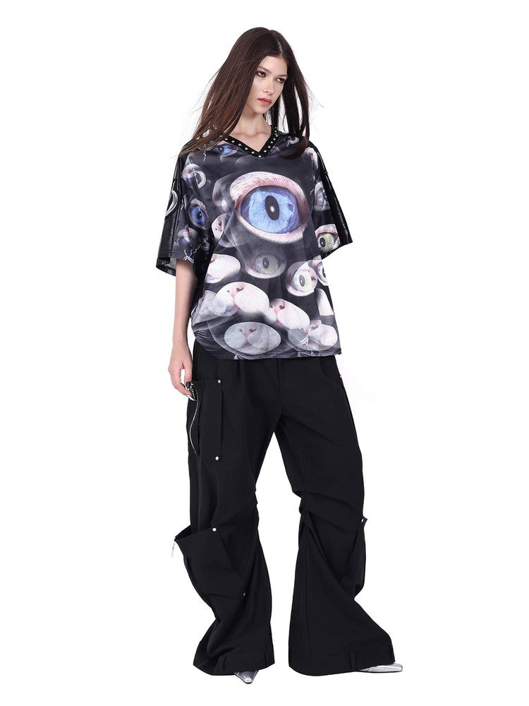 Unisex Nixhi Side-Pocket Loose Wide-Pants