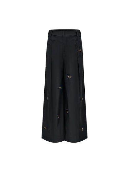 Ribbon Charmy Metal Nichi Wide-Leg Pants