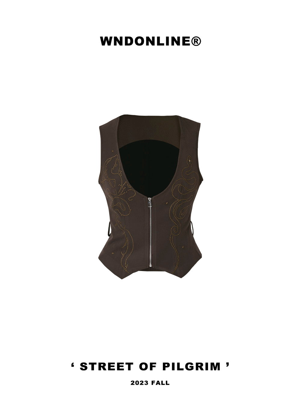 Broderie sudads nichi zip slim gilet