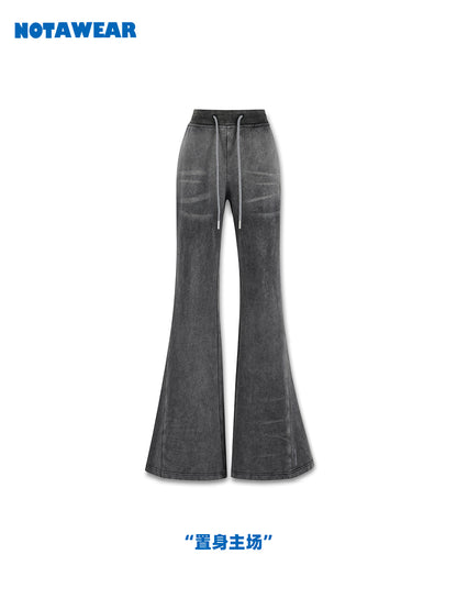 Pantalon décontracté à lames à forte taille fraîche