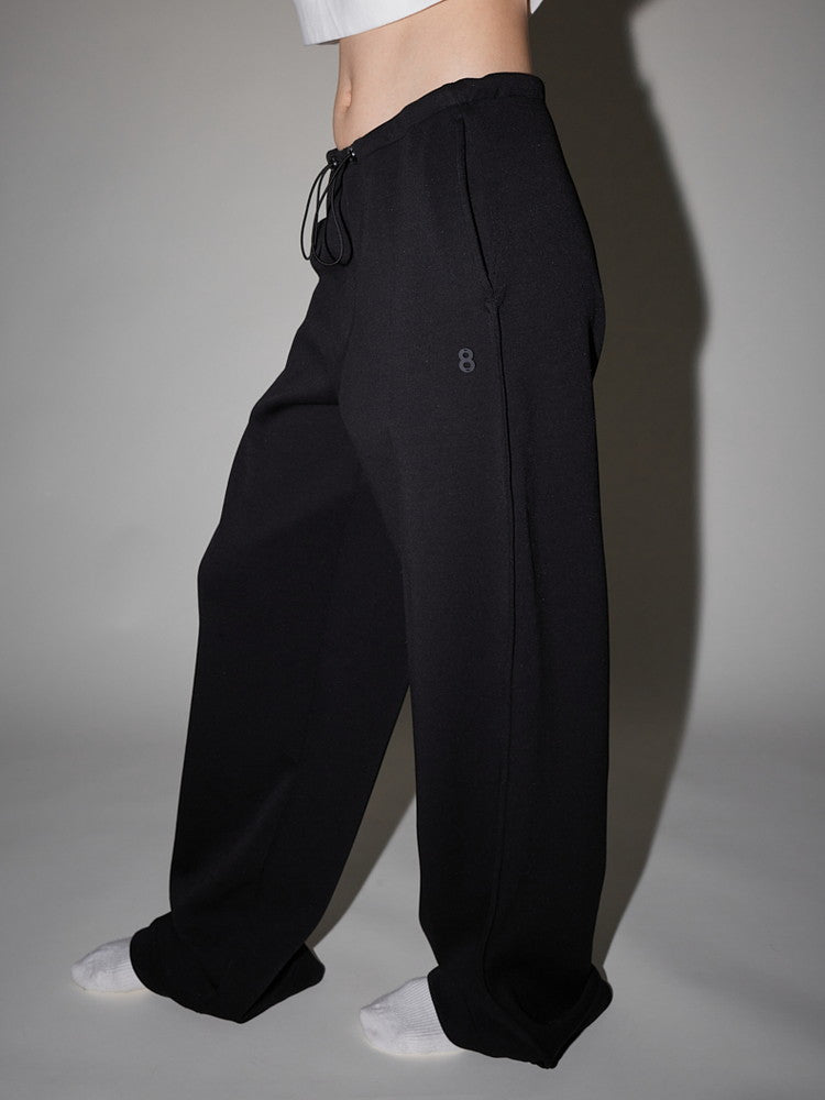 Simple Loose High-Waist Plain Wide-Pants