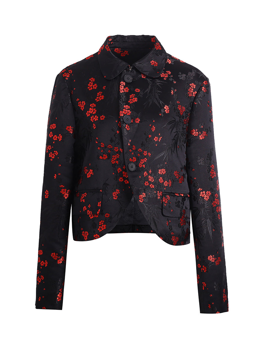 Embroidery Flower China Mao-Collar Chic Jacket