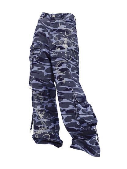 Loose Side-Pocket Cargo Camouflage Pants