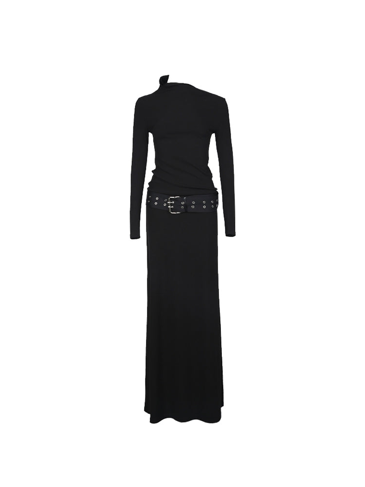 One-Shoulder Long Belt Slim Casual One-Tiefe