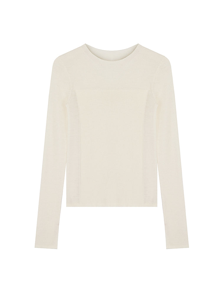 Crew-Neck Simple Chic Basic Rib-Knit