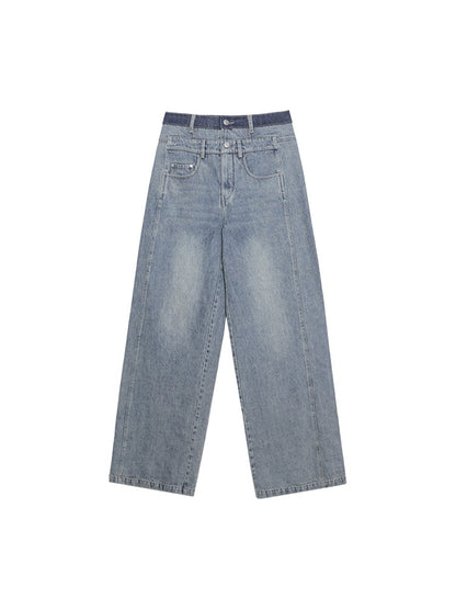 Denim pantalon simple lâché lâché droit lâché