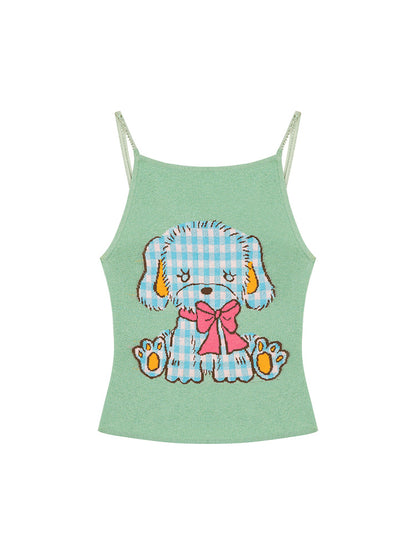 Dog Cute Slim Fancy Knit Camisole