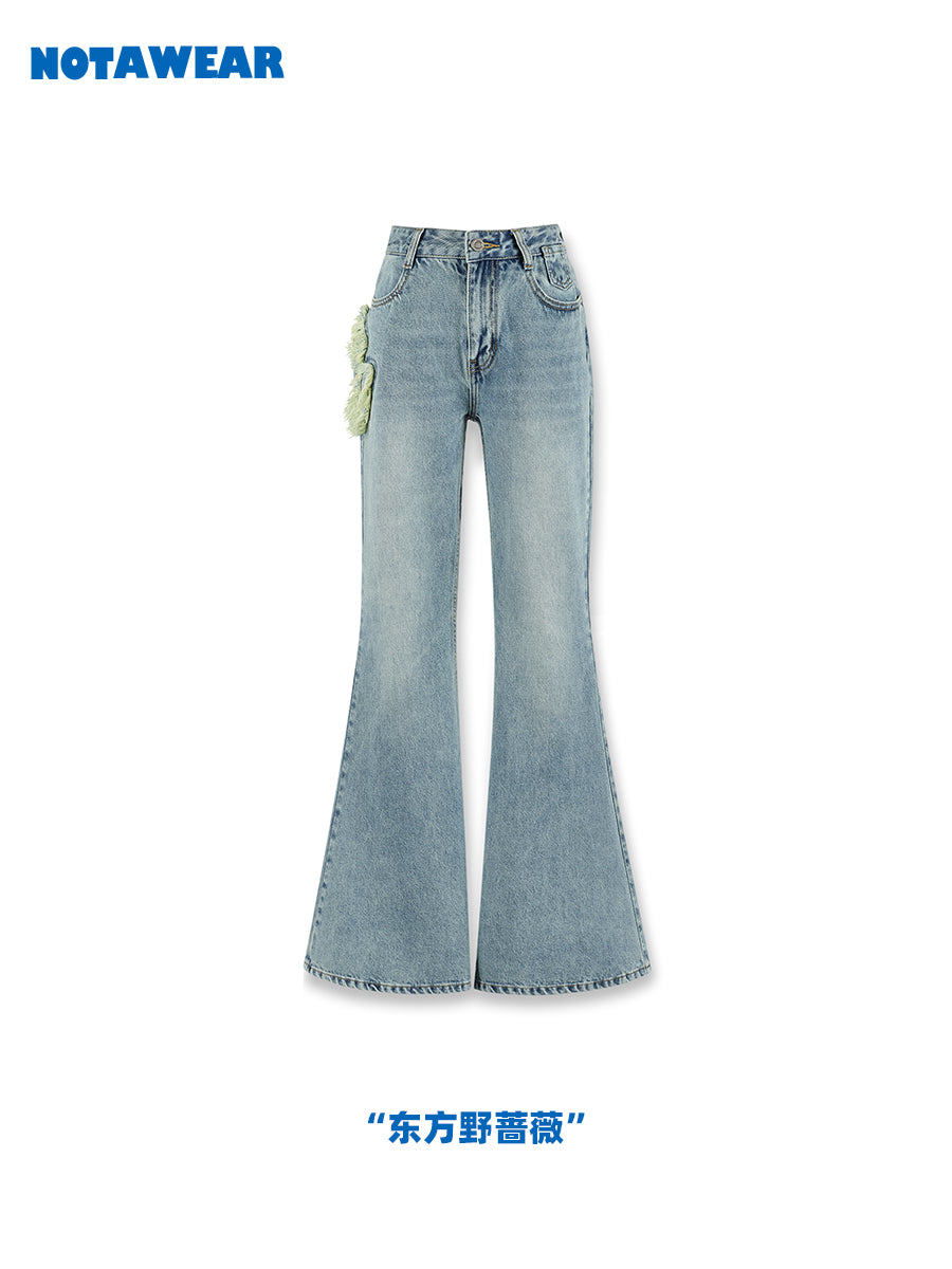 Kühle breite Denim-Casual-Flare-Hose