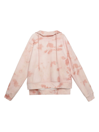 Hoddie Tie-Dye Fish-Tail Pale Retro Sweat Pullover