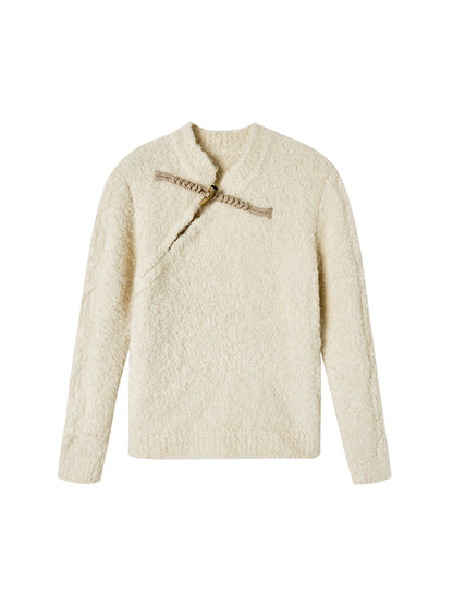 Toggle-Button Mao-Collar Nichi Chic Mohair-Knit