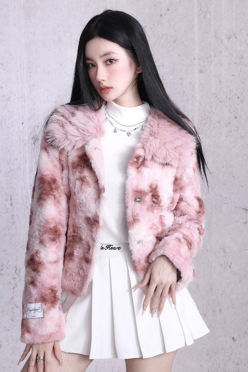 Speckled Fur Elegant Fluffily Jacket