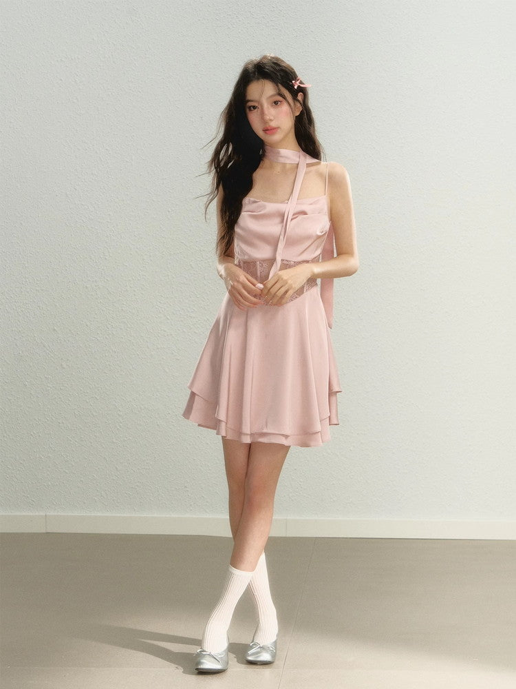 Lace Sexy Camisole Flare Dress