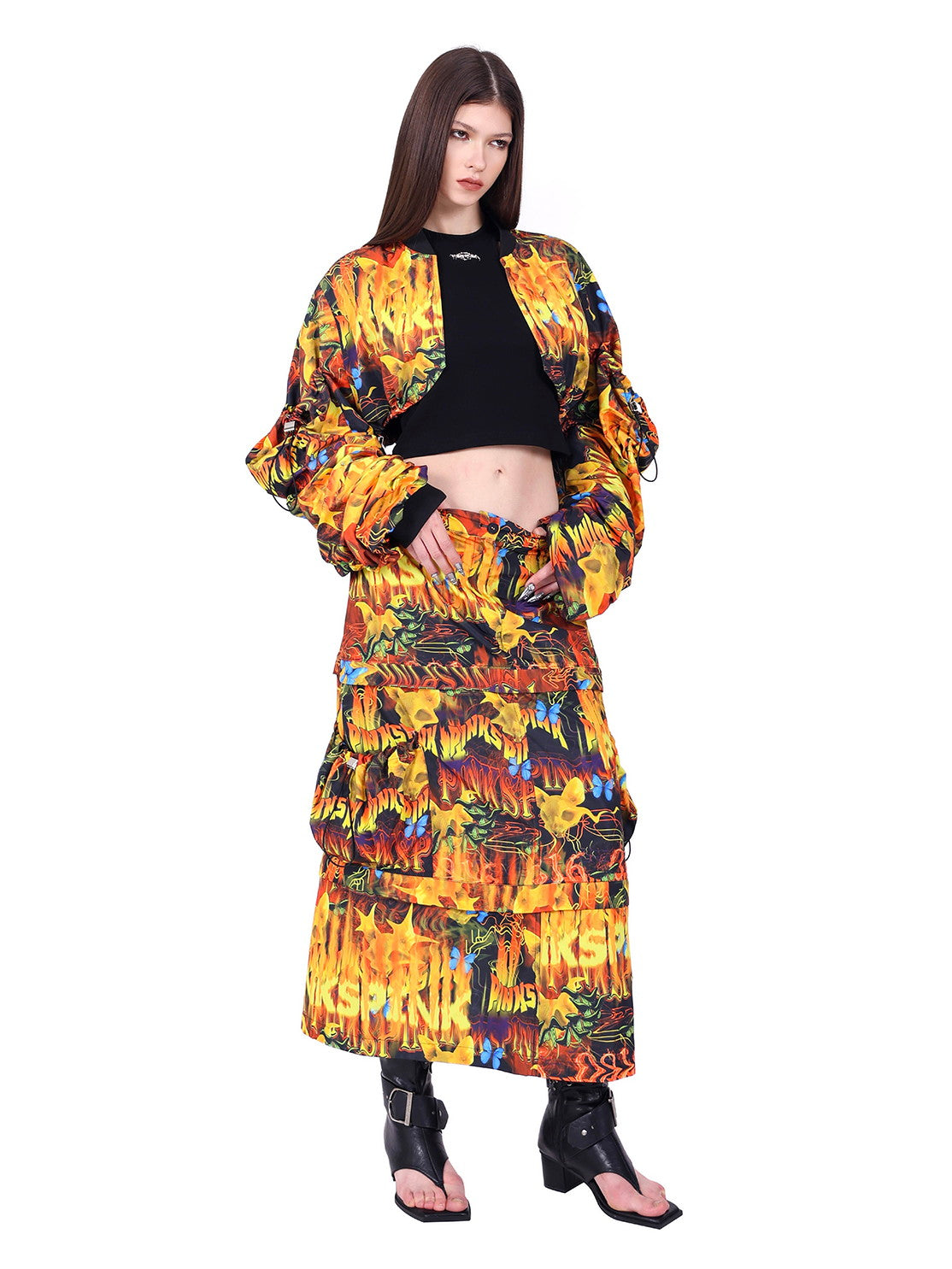 2Way Drawstring Fire Nichi Flashy Skirt