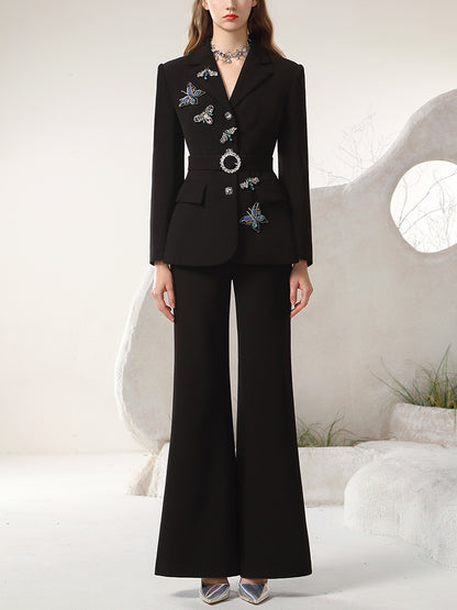 Bijou Butterfly Elegant Suit Set-Up Chic Jacket＆Pants