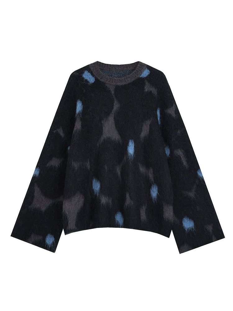 Speckled Crew-Neck Nichi  Fluffily Knit