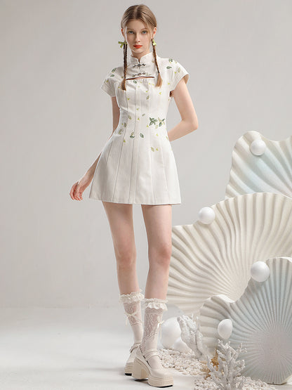 China Leaf Short Slim Chic Dress