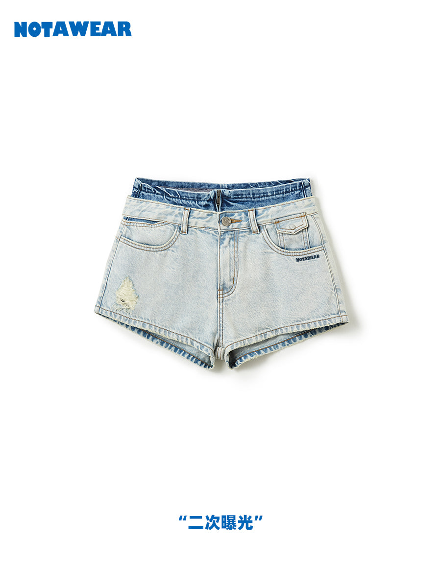 Denim Bi-Color Nichi Short-Pants