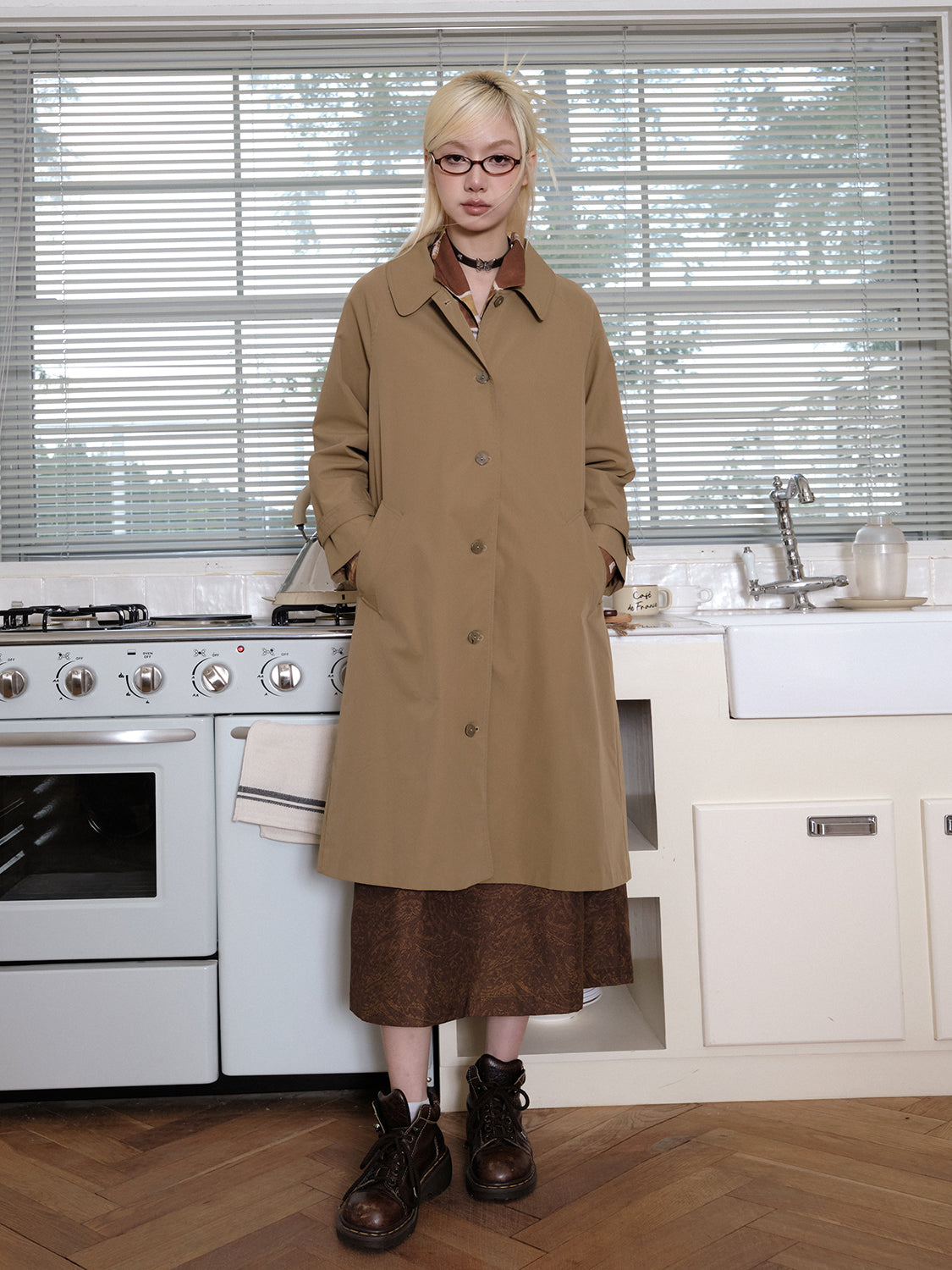 Formal Classu Simple Oversize Long-Coat Trench-Coat