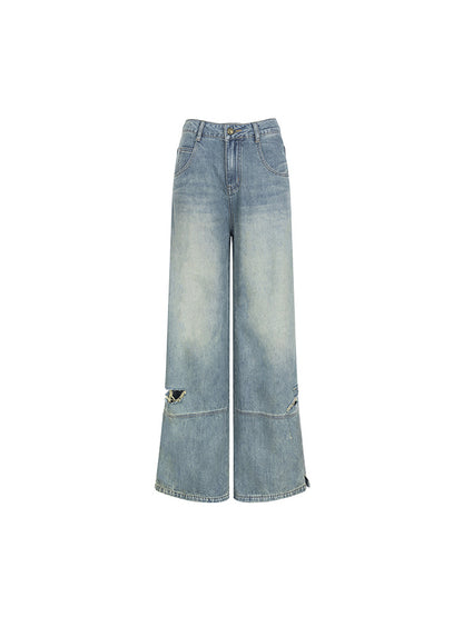 Damage Denim Vintage Wide-Pants