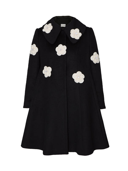 Flower-Motif Girly Nichi Retro 3D Cute Coat