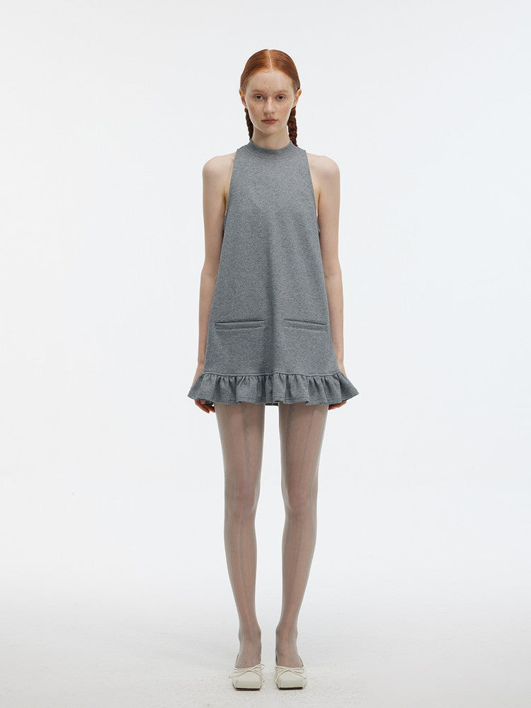 sweat short dress Boxy Sleeve Shoulder Pads Seam Detail Mini In Black | EGO US MODEL IS WEARING XL SIZE Short Hoodie Sweat Mini Dress