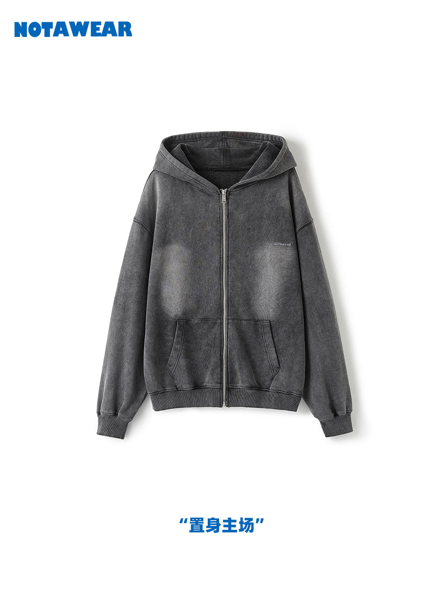 Verblasste Big-Silhouette Hoodie Oversize Parka