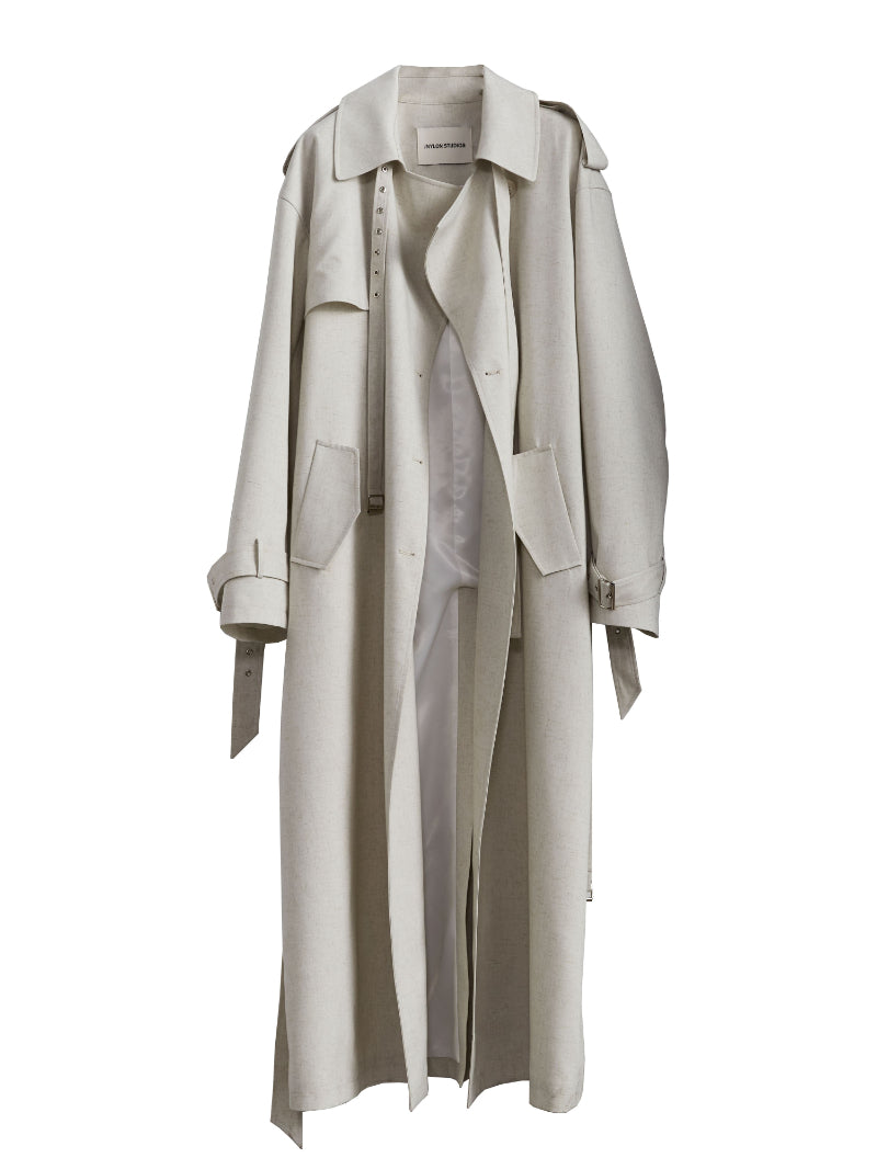 Classy Long Simple Spring Trench-Coat