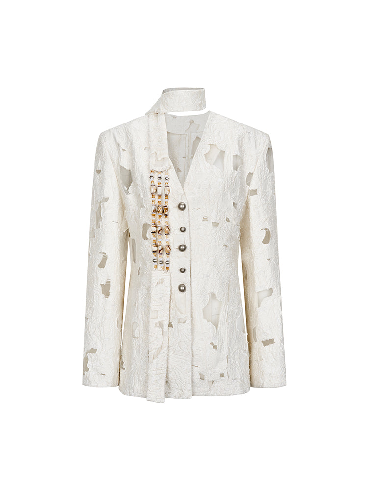 Nichi Sheer Speckled Oversize Beads Jacket