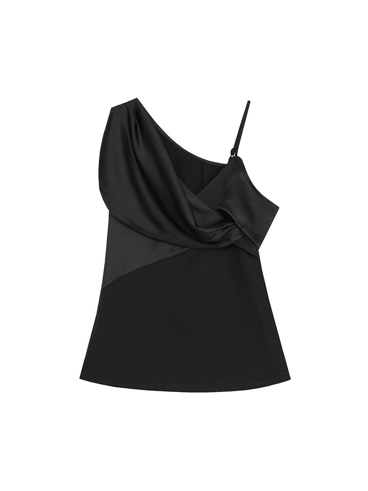 Asimmetry One-shoulder Ciffon Drape Classy Tops