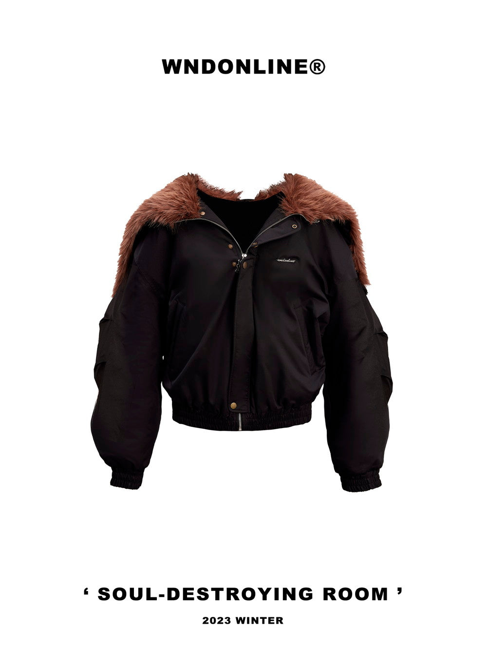 Fur-Collar Big-Collar High-End Elegant Blouson