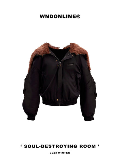 Hochrangige, elegante Big-Collar-Big-Collar-Bigar Blouson